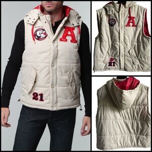 Rare Akoo Rapper T.I. Y2K Graphic Patchwork Puffer Hooded Streetwear Vest 3X